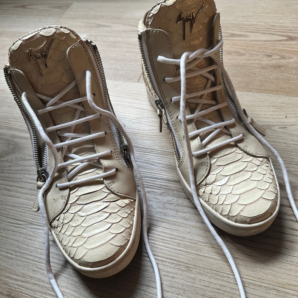 giuseppe zanotti snakeskin sneakers